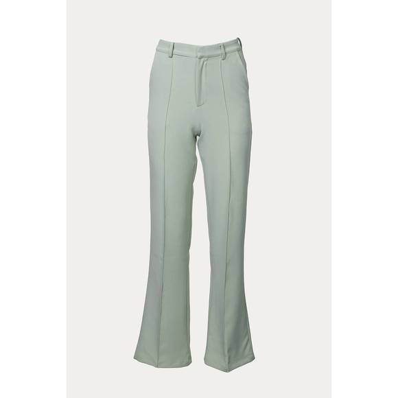 NEW MNI LOS ANGELES front seam wide leg pants in sage - Picture 2 of 7